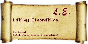 Lévy Eleonóra névjegykártya